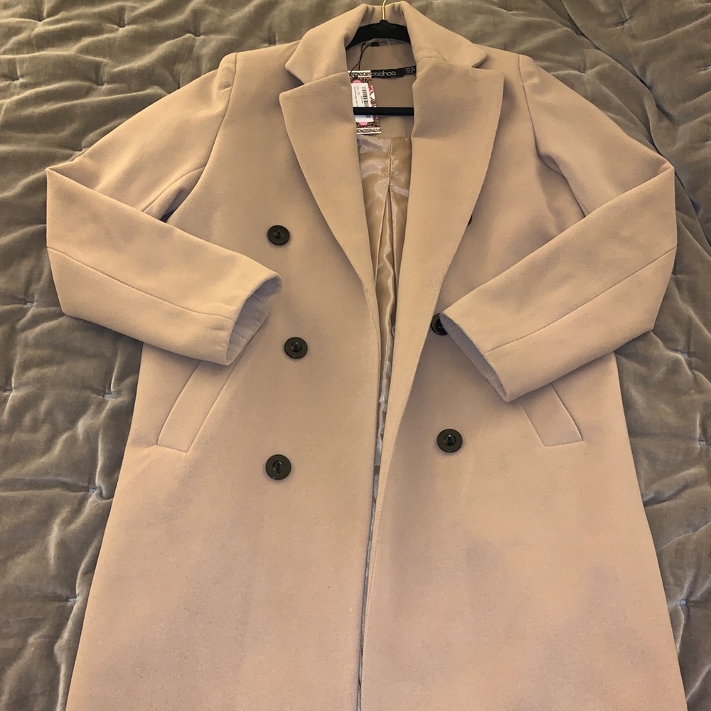 Boohoo Double Breasted Camel coat